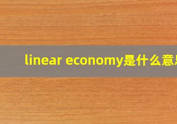 linear economy是什么意思